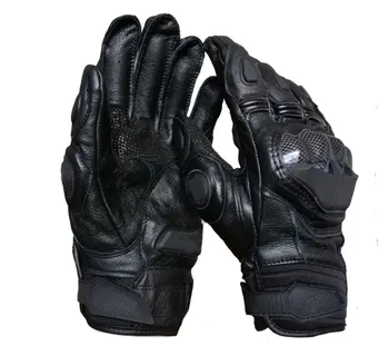 

GP Non-slip Gloves Highway heavy locomotive motorcycle racing Anti-fall black white Genuine Leather Road Racing Team Glove
