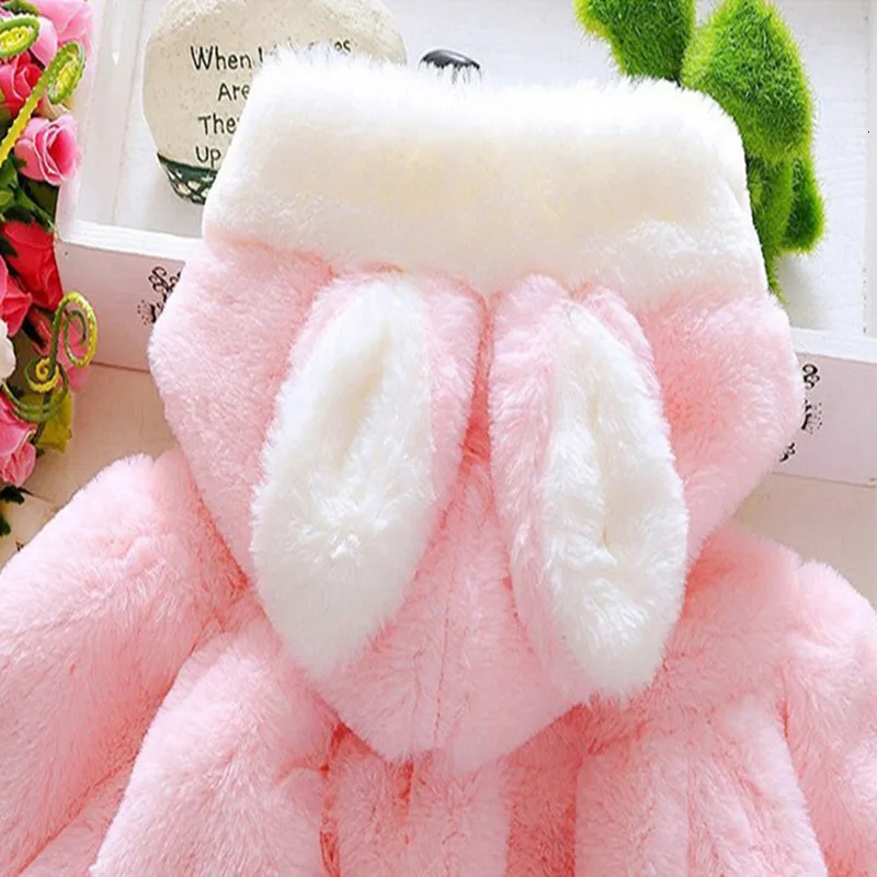 LILIGIRL/Милая теплая куртка с капюшоном для маленьких девочек зимнее детское утепленное пальто из хлопка и бархата детская верхняя одежда