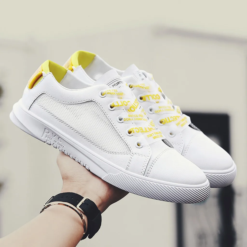 Summer men's running shoes Lace Up breathable mesh men shoes trend comfortable light household sports Vulcanized shoes #G3