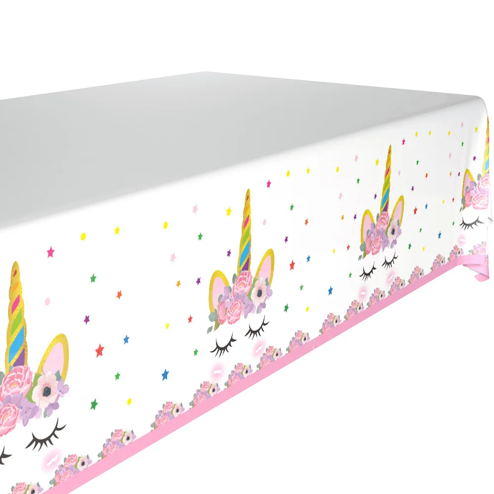 

130*230 см розовая фотография единорог украшение для дня рождения набор одноразовой посуды детский Единорог тематический Декор для вечеринки