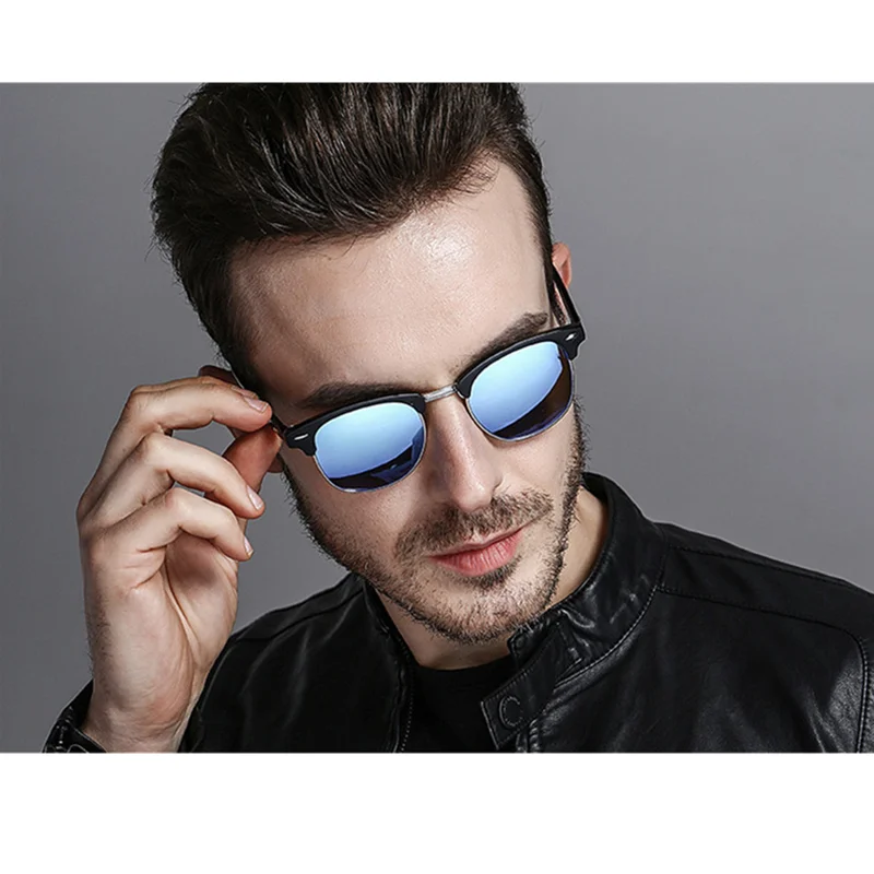 

Semi-Rimless Men Sunglasses Brand Designer Sun Glasses Women/Men Polarized UV400 Vintage Oculos De Sol Gafas Retro Eyeglasses