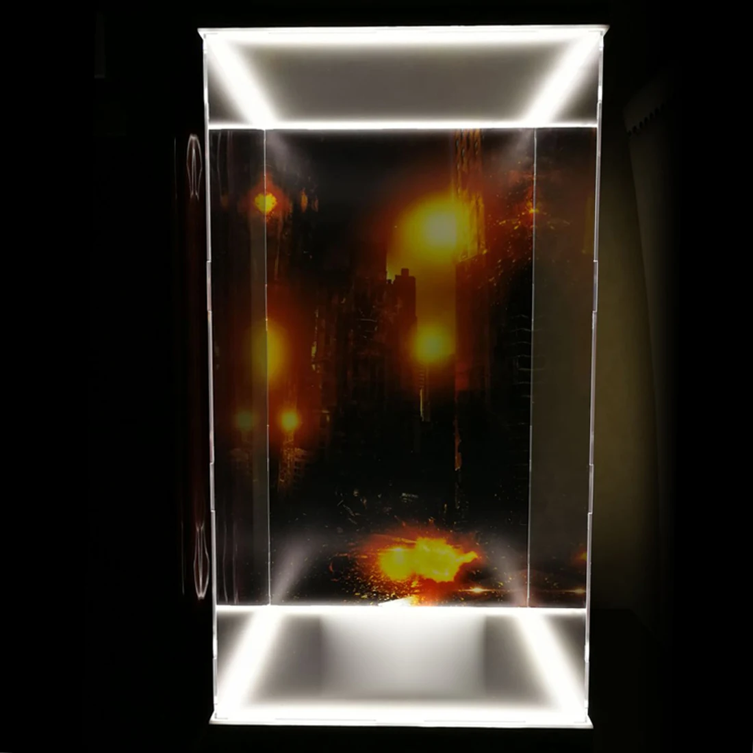 

1/6 Action Figure Display Case Dustproof Acrylic Carving Showcase Box With Lights For HT Hottoys Iron Man MK44 Educational Toy