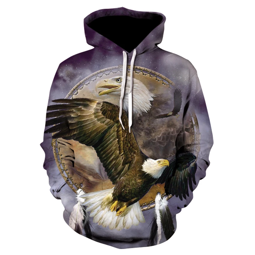 

Stylish male eagle animal 3D printed hoodie for both men and women personalized eagle designed sweatshirt 3D harajuku hoodie