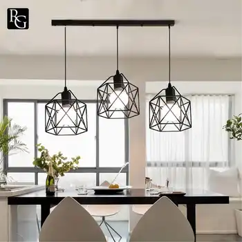 

Vintage Style Loft Iron Metal Chandelier Pendant Fixture Pendant Lamp in Black for Dining Room Living Room Restaurant for