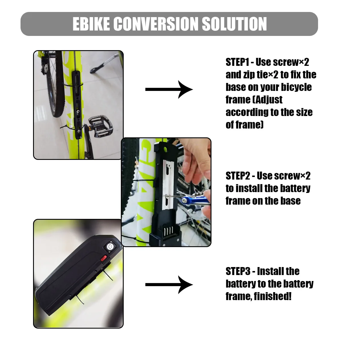 DRIFT MANIAC Bike Conversion Tool Battery Adapter Frame Mount E