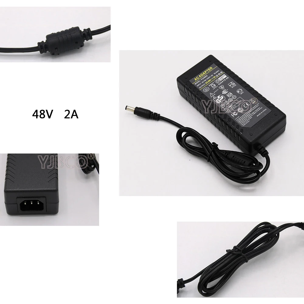 LED Driver AC 100-240V to DC 48V 2A Power Supply Charger Adapter Transformer 220V 48V 96W Converter with power cord