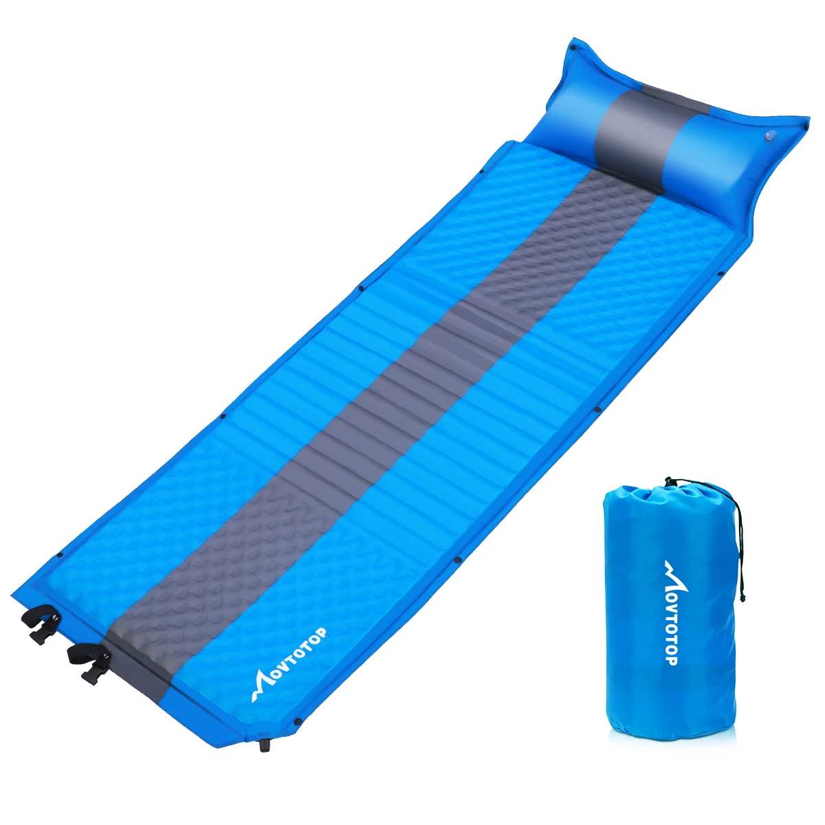

MOVTOTOP Comfortable Waterproof Lightweight Inflatable Memory Foam Sleeping Pad Mattress for Hiking Adventure Camping