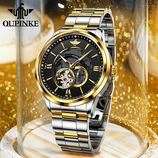 New Luxury Men's Wristwatch Waterproof Luminous Sapphire Tungsten Steel Skeleton Automatic Mechanical Men's Watch Gift 2