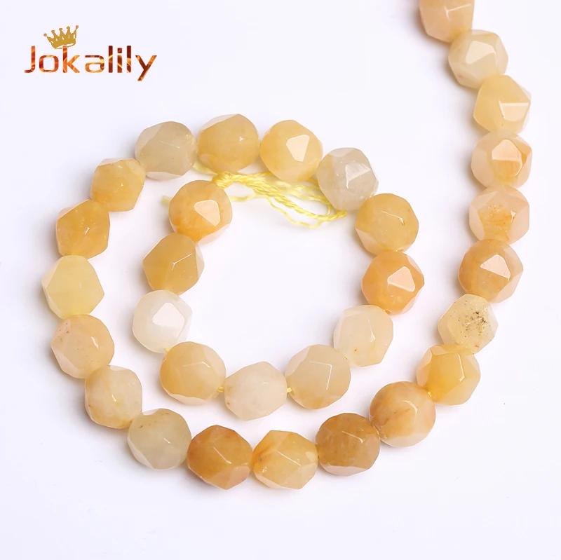 Natural Faceted Old Yellow Topazs Stone Beads Loose Spacer Beads For Jewelry Making Needlework DIY Bracelet Wholesale Jewelry
