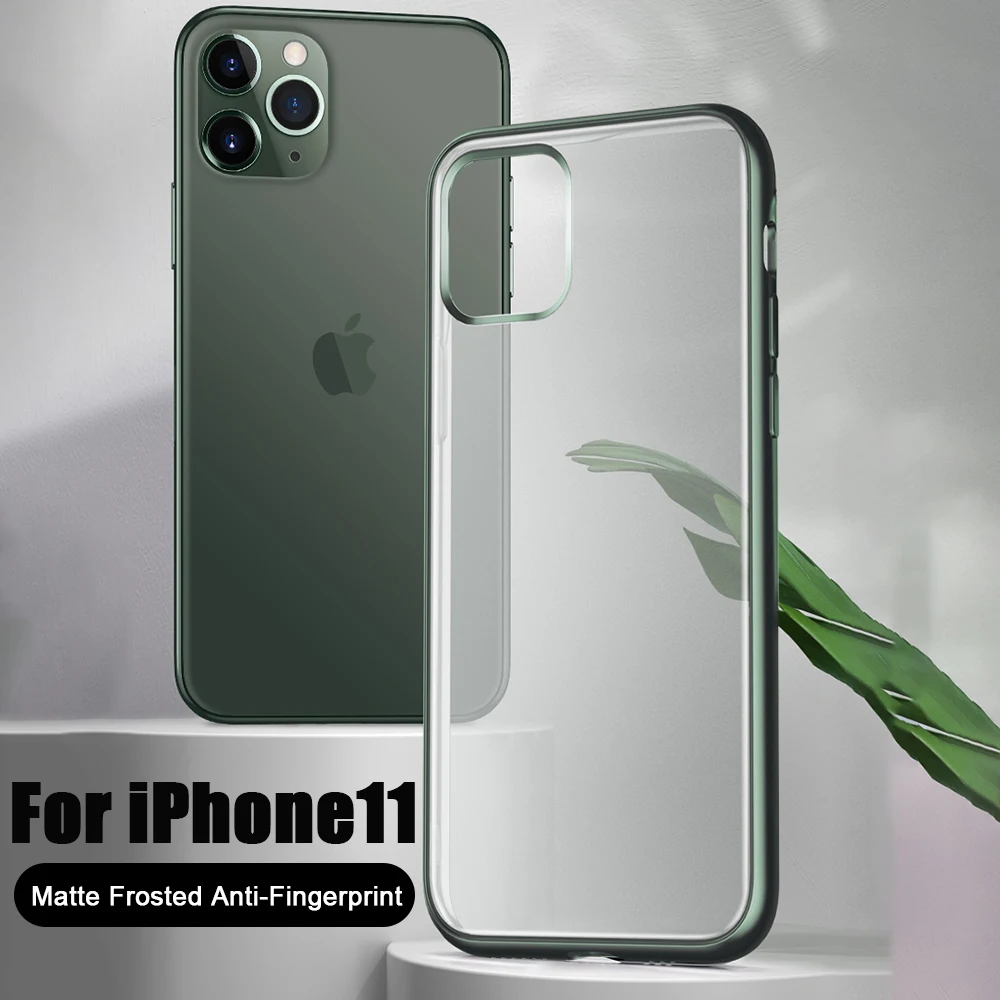 Полночно зеленый чехол с покрытием для iPhone 11 Pro Max Роскошный Матовый Мягкий