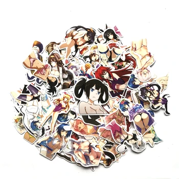 

70 pcs Sexy Japanese cartoon anime Sexy Beauty Girls DIY PVC Waterproof Sticker for Laptop Phone Case Skateboard Bicycle Sexy
