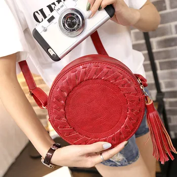 

Crossbody Bags for Womens Faux Leather Shoulder Bag Ladies Circular Women Messenger Bags