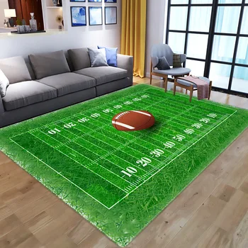 

3D Green Football carpet kids room baseball rug field parlor bedroom living room floor mats children large rugs home customized