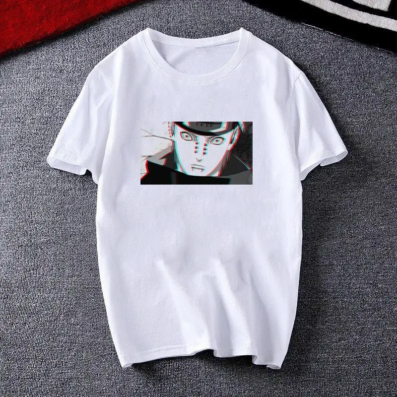White-05 Харадзюку мультфильм аниме Наруто Боль футболки для мужчин Уличная короткий рукав топы тройник японский 3D Забавный принт хип-хоп Мужская футболка - Цвет: White-05