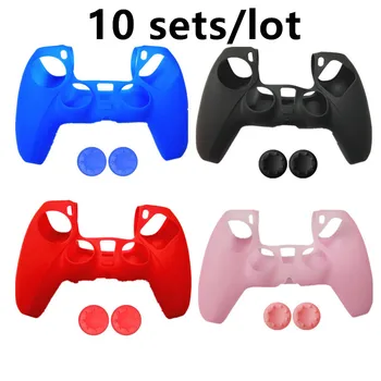 

10 Sets Silicone Skin Guard Grip Anti-Slip Cover Protector Case for PS5 Sony PlayStation 5 Controller Gamepad w/ Thumb Grips