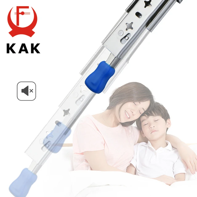 KAK 10 "- 50" ลิ้นชักนักวิ่งล็อค Ball แบริ่งสามพับ Full Extension Heavy Duty ลิ้นชักสไลด์ 53 มม. รางกว้างฮาร์ดแวร์ 6