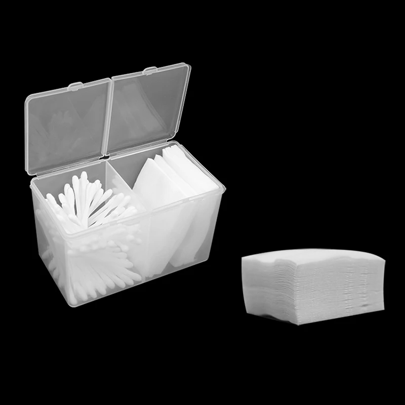 1PC Microblading Double Grids Transparent Cotton Sheet Storage Makeup Pad Swab Box Tattoo Accessory