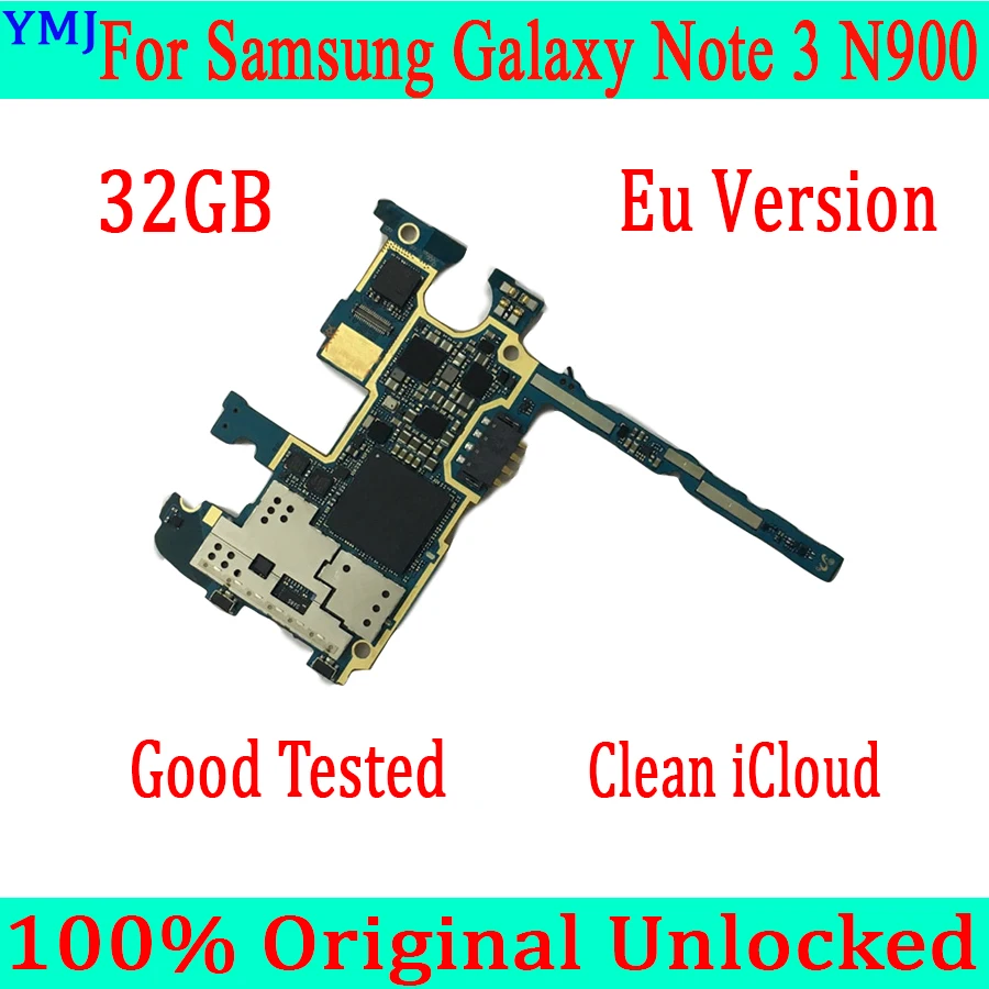 

For Samsung Galaxy Note 3 N900 N9005 Motherboard with Android System & full chips,100% Original unlocked Mainboard EU Version