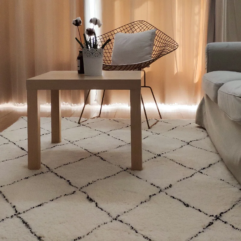 Большой размер, высокое качество, белый меховой ковер, простой современный плюшевый ковер для спальни, ковер из искусственного меха для гостиной