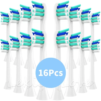 

16Pcs Toothbrush Heads for Philips Sonicare Toothbrush HX9044 HX6064 HX6074 HX9024 HX6730 hx6062 HX6930