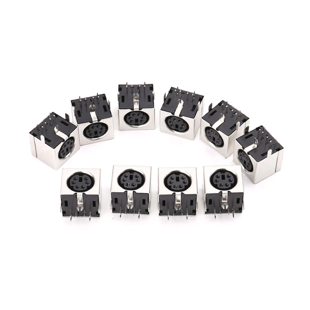 

10pcs Mini 6-pin Din Socket Connectors PS-2 Female Plug PCB Solder Connector PC Mouse