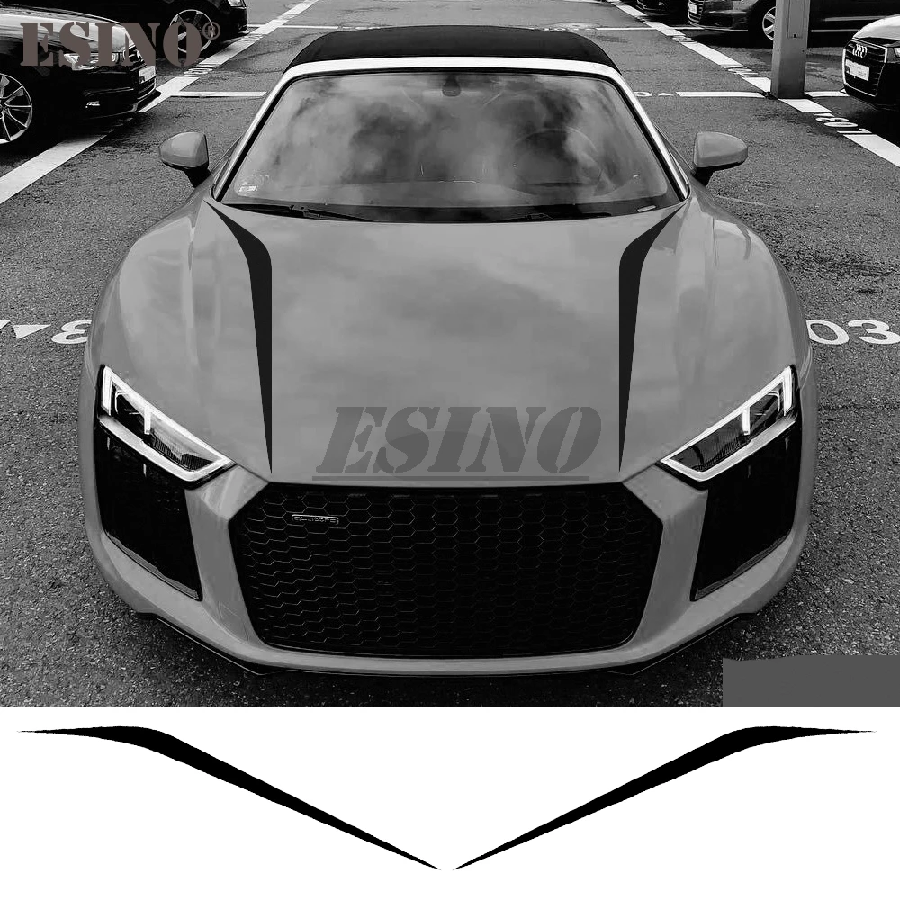 Auto DIY Styling Decals Stripes Car Body Vinyl Decals Hood Cover Stickers Vinyl Films 2 x