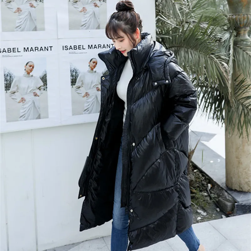 Winter Down Jackets Woman Will Quilt Keep Warm Thickening Long Page Package Serve Loose Coat Even Hat | Женская одежда