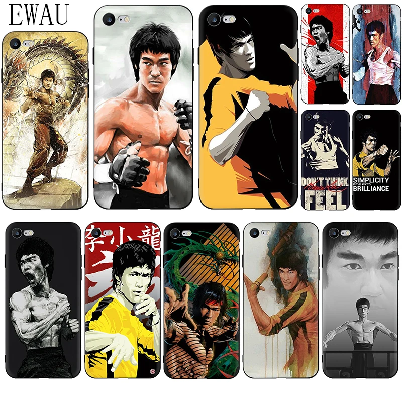 

EWAU Bruce Lee Film Kung Fu Star Soft Silicone phone case for iphone 5 5s SE 6 6s 7 8 plus X XR XS 11 Pro Max