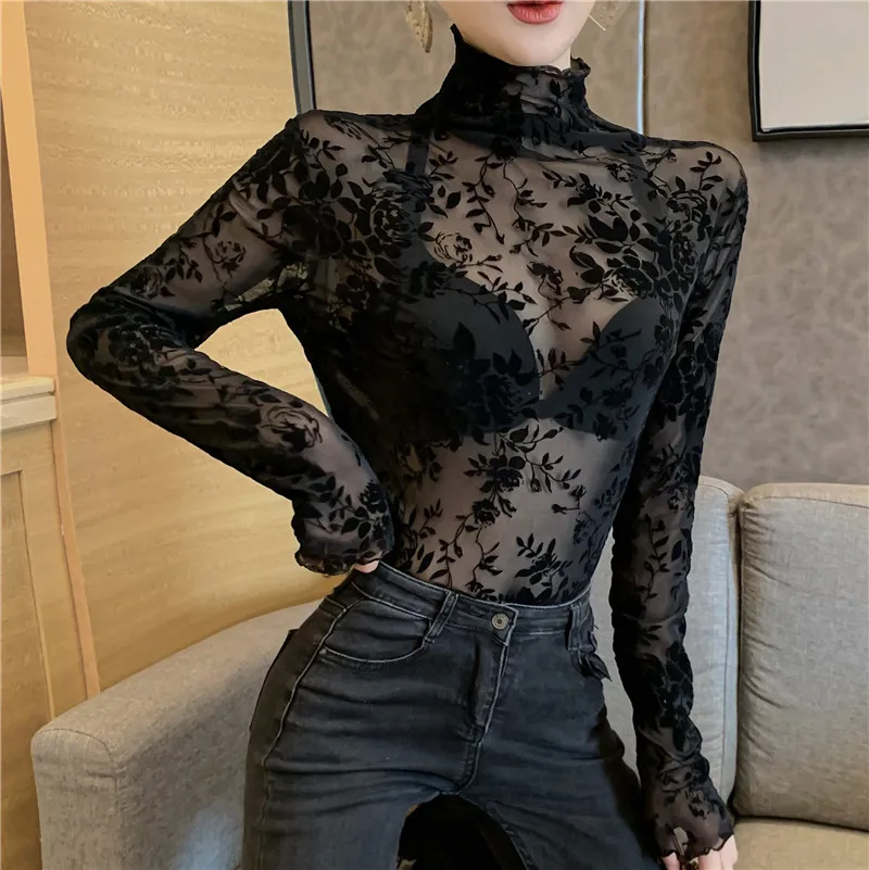 Винтажные женские футболки с длинным рукавом, осенний стиль, camiseta feminina, женские топы, водолазка с принтом, сетчатые футболки, Дизайнерский Модный бренд