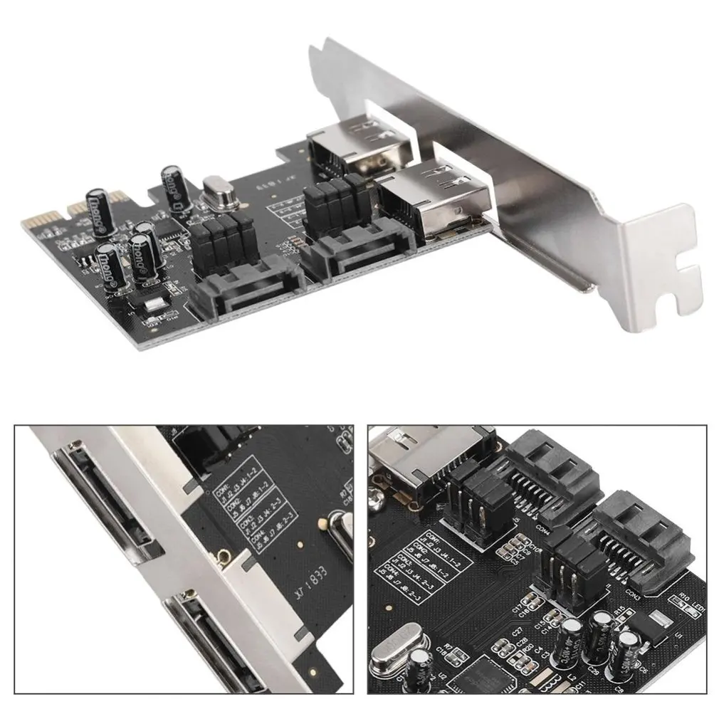 Настольный PCI-E для SATA3 PCI E SATA3.0 6 ГБ/сек. SSD Asmedia чип карты расширения ASM1061 с драйверами CD PCI-Express