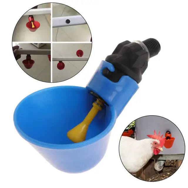 Automatic Quail Drinker Chicken Waterer Bowl With Yellow Nipple