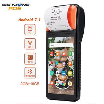 

ISSYZONEPOS Android 7.1 POS Terminal Printer Mobile Order PDA Bluetooth Thermal Receipt Printer 58mm 4G WiFi Barcode Scanner