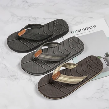 

WOTTE Summer Slippers Men Drainage Non-Slip Flip Flops Men Beach Slides Shoes Outdoor Comfort chanclas hombre Big Size 40-50