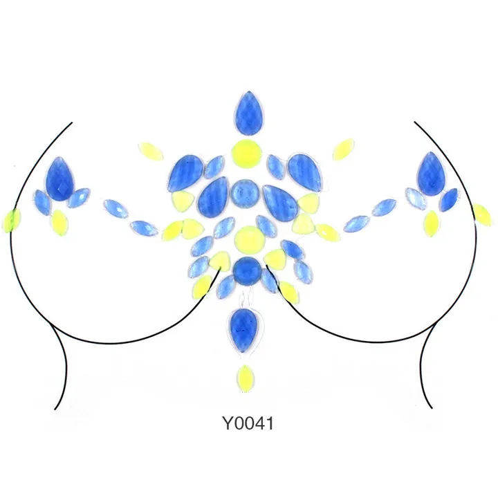 4  Luminous Chest Face Stickers For Women Masquerade Party Decor  Resin Diamond Crystal Diy Eyebrow Eye Face Jewelry Sticker Crafts
