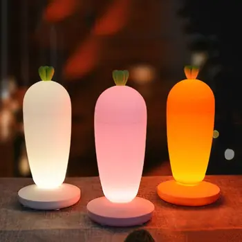 

USB Carrot Table Lamp Touch Sensor Switch 3 Modes Lovely Nightlight for Bedroom