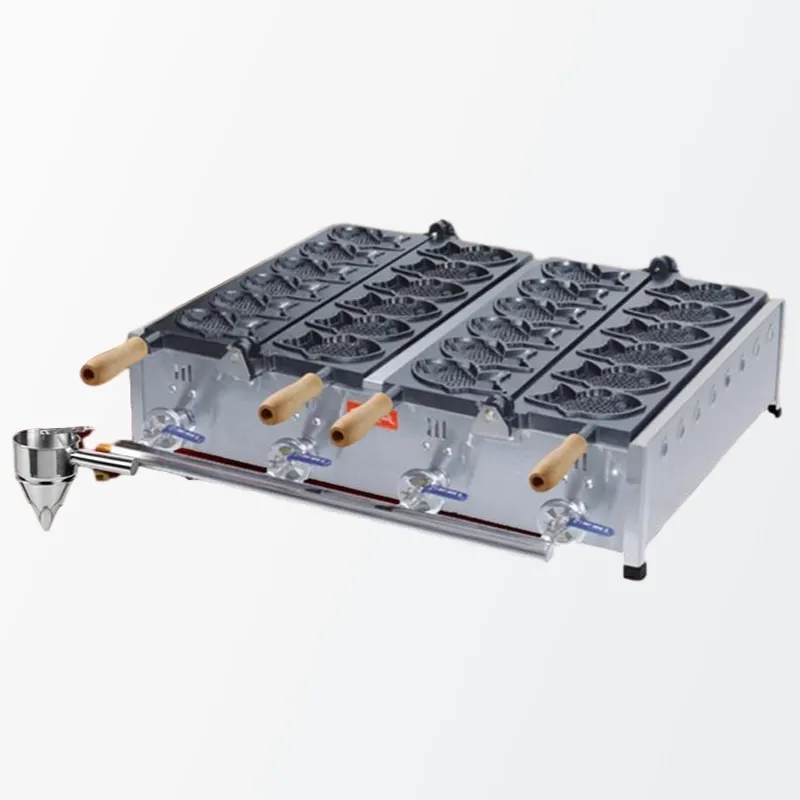 US $494.00 Taiyaki Machine Commercial Small Fish Cake Machine Snack Equipment Free Shipping 12 Fish Cake Machine Gas Taiyaki Machine