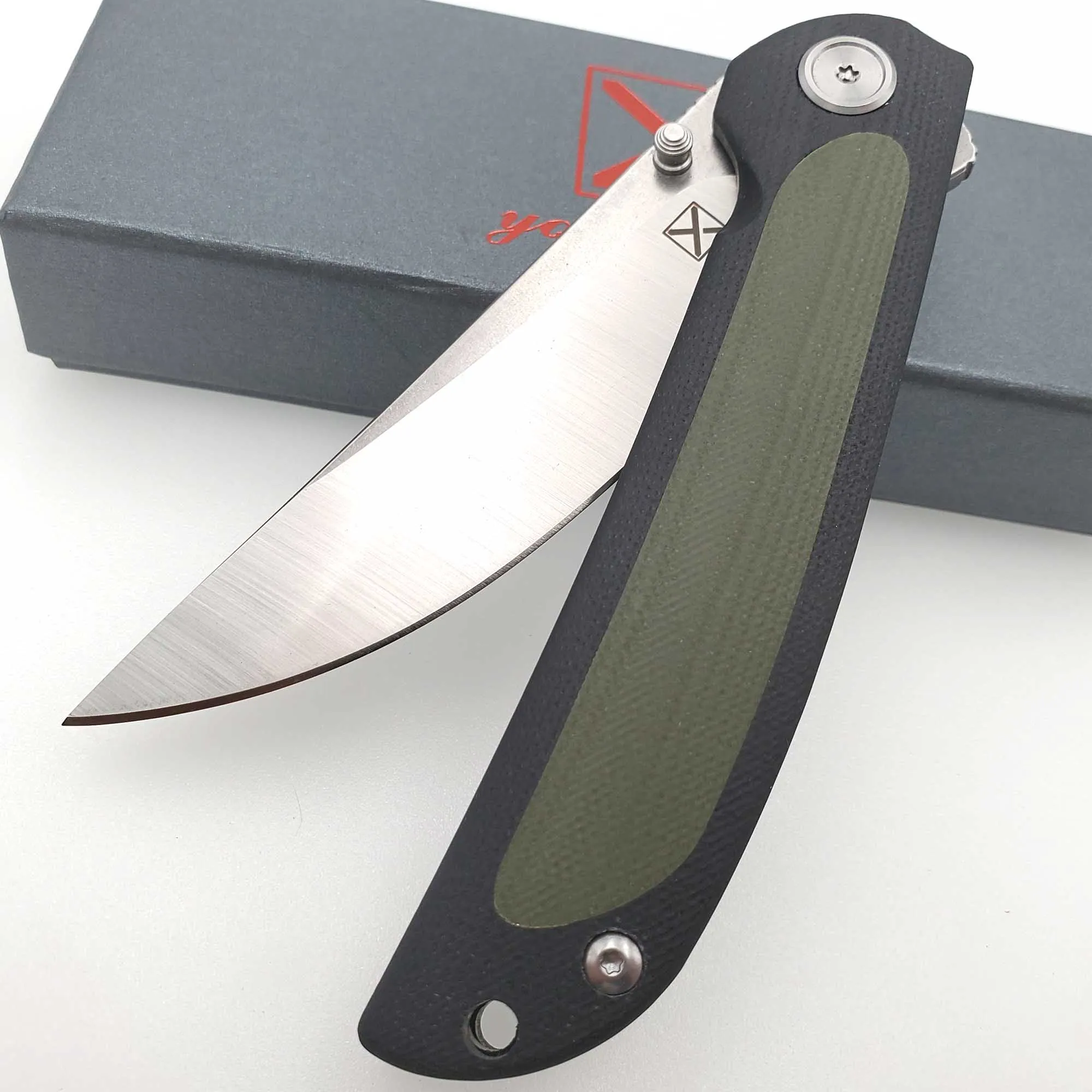Green XY-636 шарикоподшипник складной нож 14C28N лезвие с ЧПУ G10 Ручка для выживания на открытом воздухе мини карманные ножи кемпинг охота многофункциональный EDC инструмент - Цвет: Green