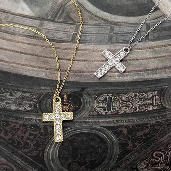 

Men's And Women's Cross Zircon Pendants 925 Silver Necklace Jewelry Minimalism Chocker Kolye Collier Bijoux Femme Women Fashion