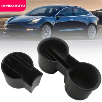 

Jameo Auto Car Water Cup Storage Holder Box for Tesla Model 3 Model Y 2017 - 2020 ABS Rubber Car Phone Card Coin Holder Box