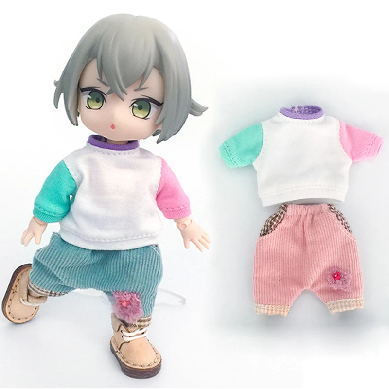 

Одежда для куклы BJD, вельветовые брюки, модный свитер с прострочкой для ob11, ГСК, pd9, Молли, obitsu11, 1/12bjd, аксессуары для брюк