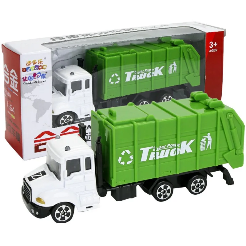 

12 Style Mini Engineering Alloy Car 1:64 Scale Express Car Sanitation Vehicle Fire Truck Model Classic Toys for Kids Christmas