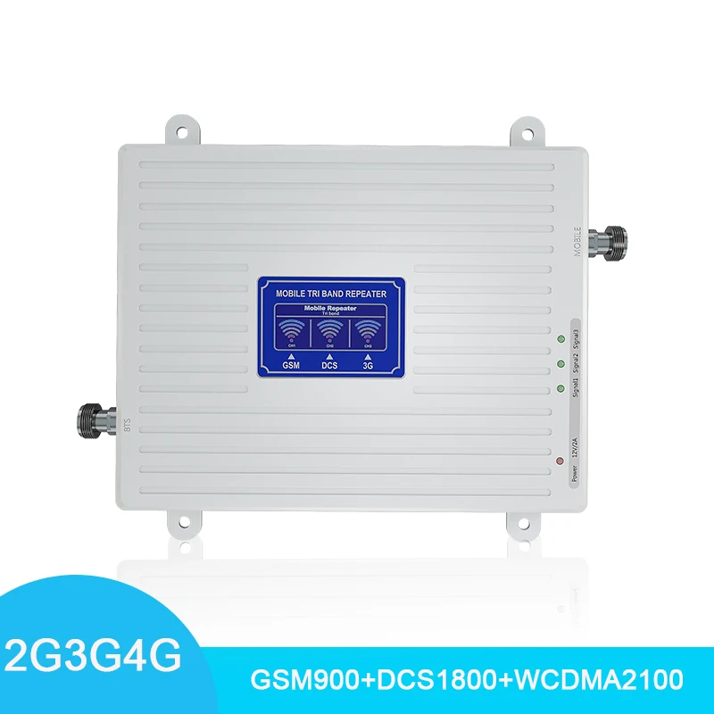 Трехдиапазонный усилитель сотового сигнала 2G 3G 4G GSM 900 DCS/LTE 1800 WCDMA 2100 МГц телефона 70