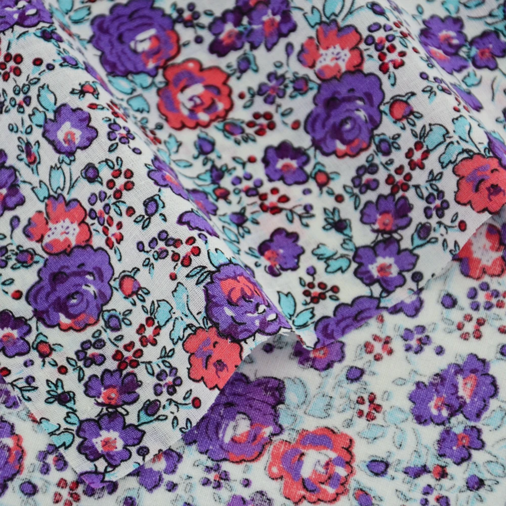 100% Cotton Plain Fabric Flowers Printed Patchwork Fat Quarter Garment Dress Tilda Doll Art Work Cloths for Geginner's Practice | Дом и