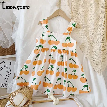 

Teenster Fashion Little Girls Princess Dress Cute Fruit Printing Costume Beach Holiday Toddler Girl Clothes 2-7 Years Vestidos