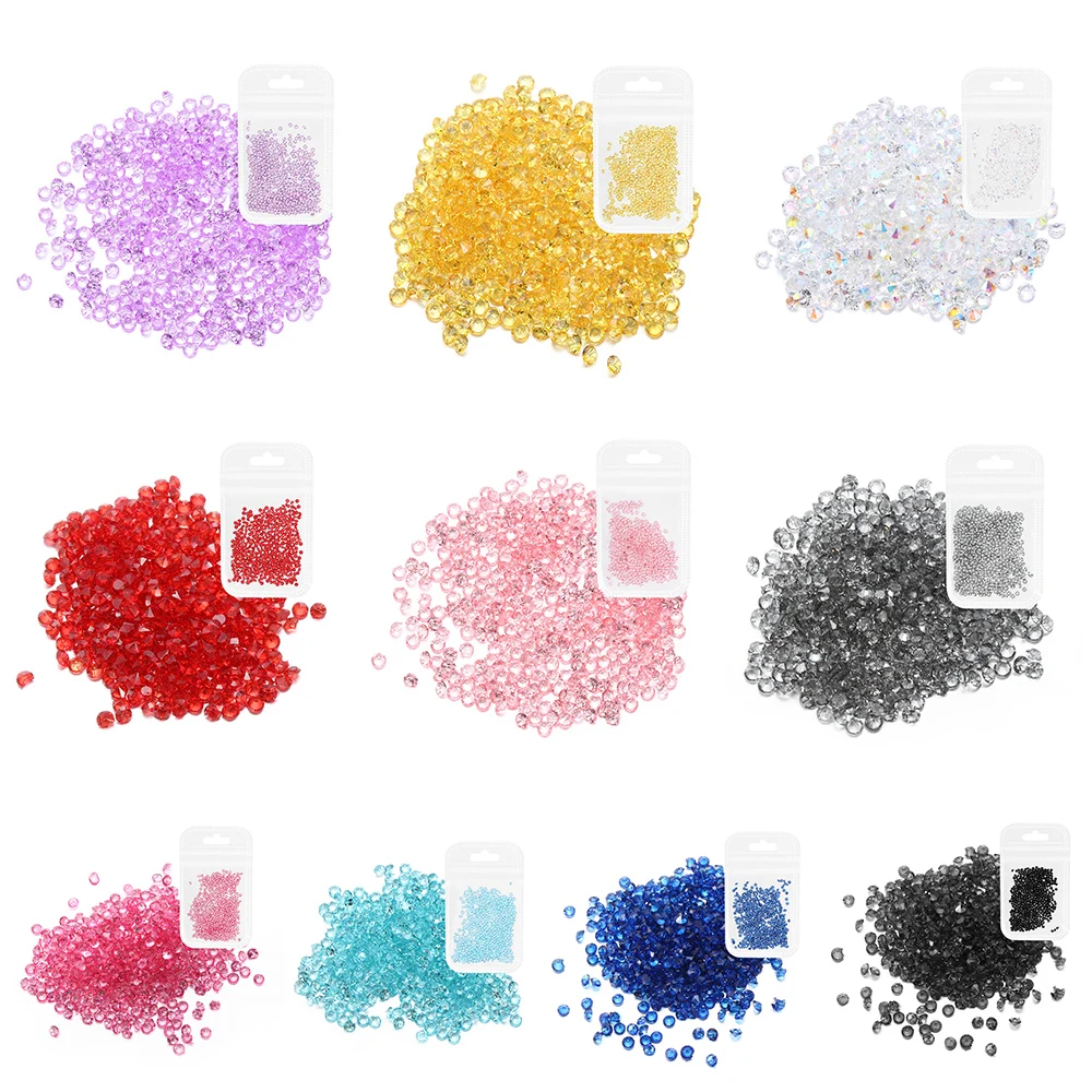 

About 500Pc Crystal Clear AB Non Hotfix Flatback 2mm Mix Sizes Nail Rhinestones for DIY Nails 3D Nail Art Decoration Gem Make up