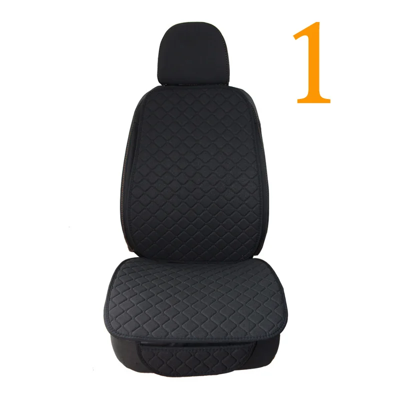 1 pcs black 1 шт. Лен сиденья протектор спереди Подушка для спины Pad коврики со спинкой для Авто автомобильной интерьер грузовик внедорожник или Ван - Название цвета: 1 pcs black