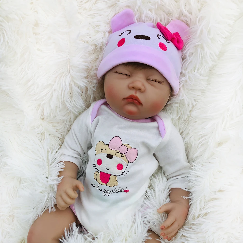Lucydoll 21inch Silicone Reborn Baby Doll Sleeping Girls Baby Alive Soft Toys For Bouquets Doll Bebe Reborn Toys