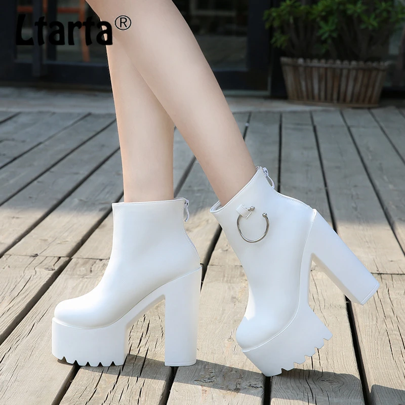 high heel boots walking