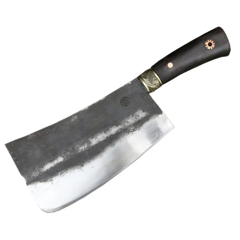 

Handmade Chinese Chopping Kitchen Knife Full Tang Chef Knife Forged Clad Steel Bone Cleaver Slicing Broad Butcher Knives