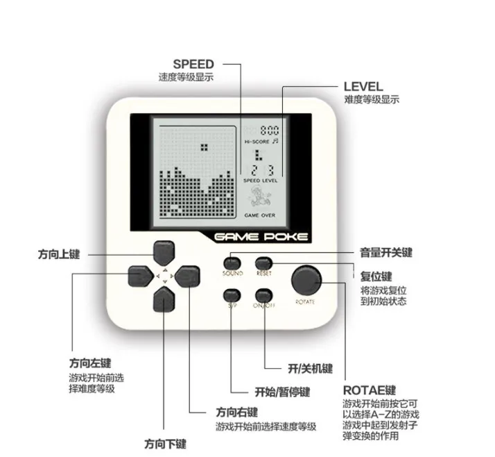 Ультра-маленький мини тетрис детская портативная игровая консоль Портативный ЖК-экран игры Детские игрушки Обучающие электронные игрушки Классические
